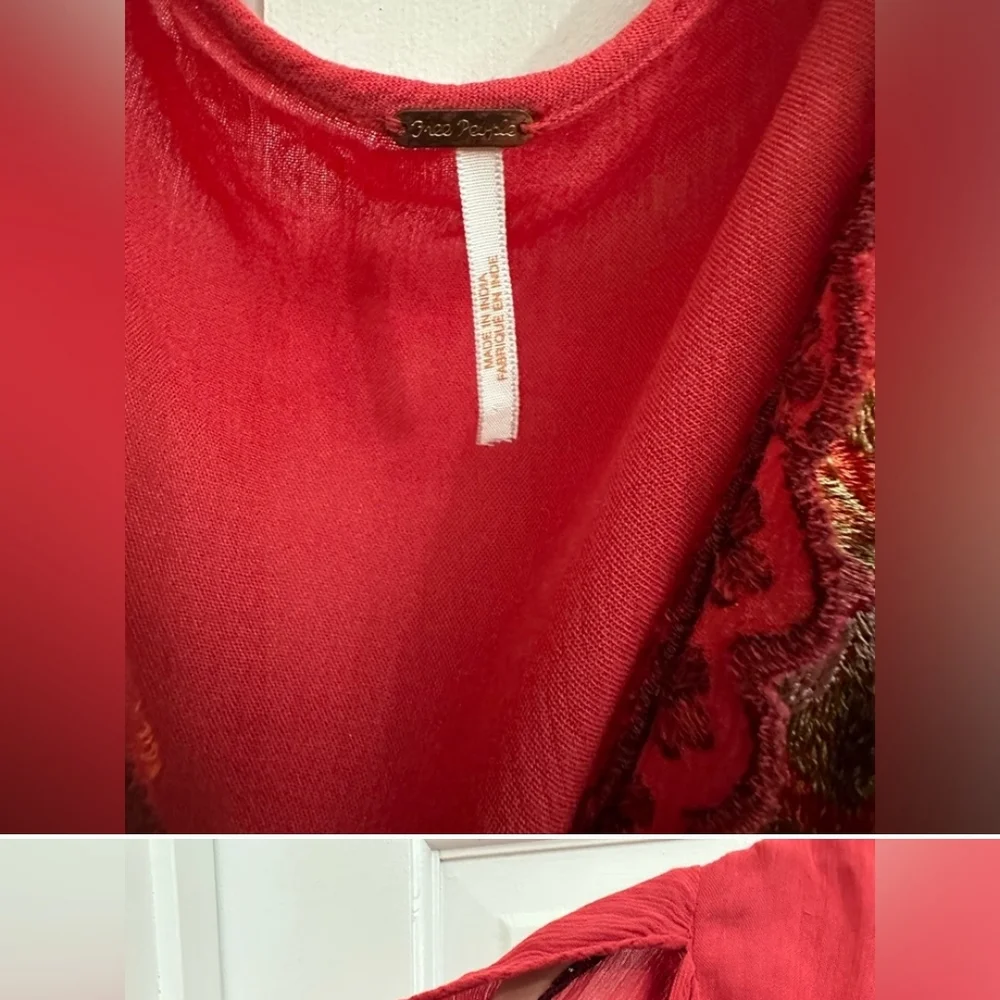 Free PEOPLE CORA CORAL RED DRESS - Picture 2 of 7